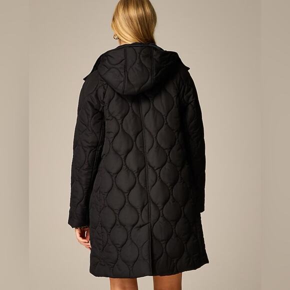 J.CREW Stowe Puffer Jacket with PrimaLoft Black Quilted Long Pockets Size XS NEW - Picture 4 of 10